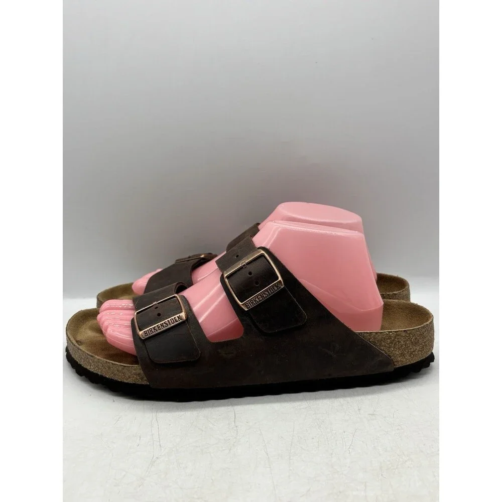 Birkenstock Arizona Leather Mocha Soft Footbed Sandals Shoes Women’s 11 Mens 9